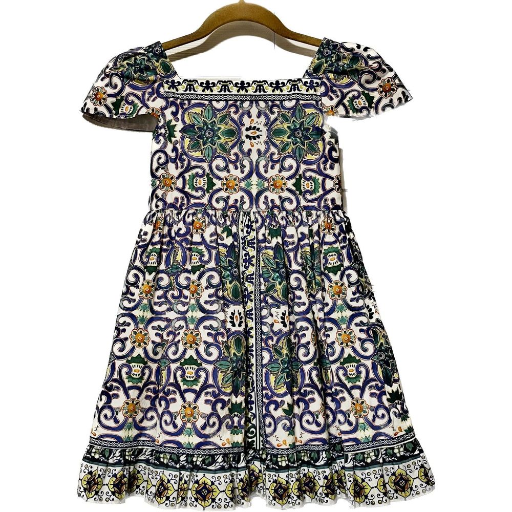 Edgehill Collection Girls Dress Antonio Melani Blue Paisley Size 6X